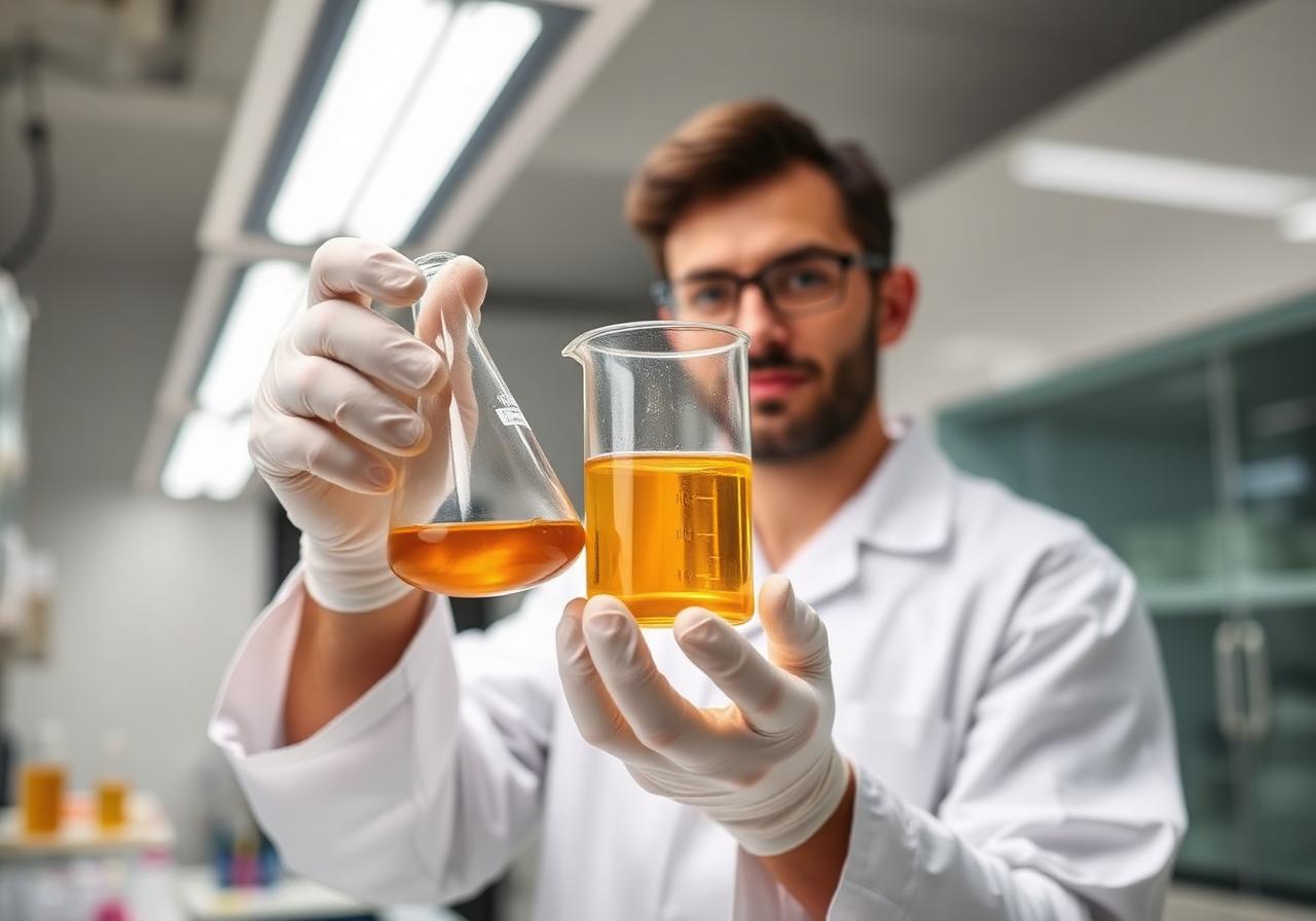 Technician analysing a honey sample in our laboratory